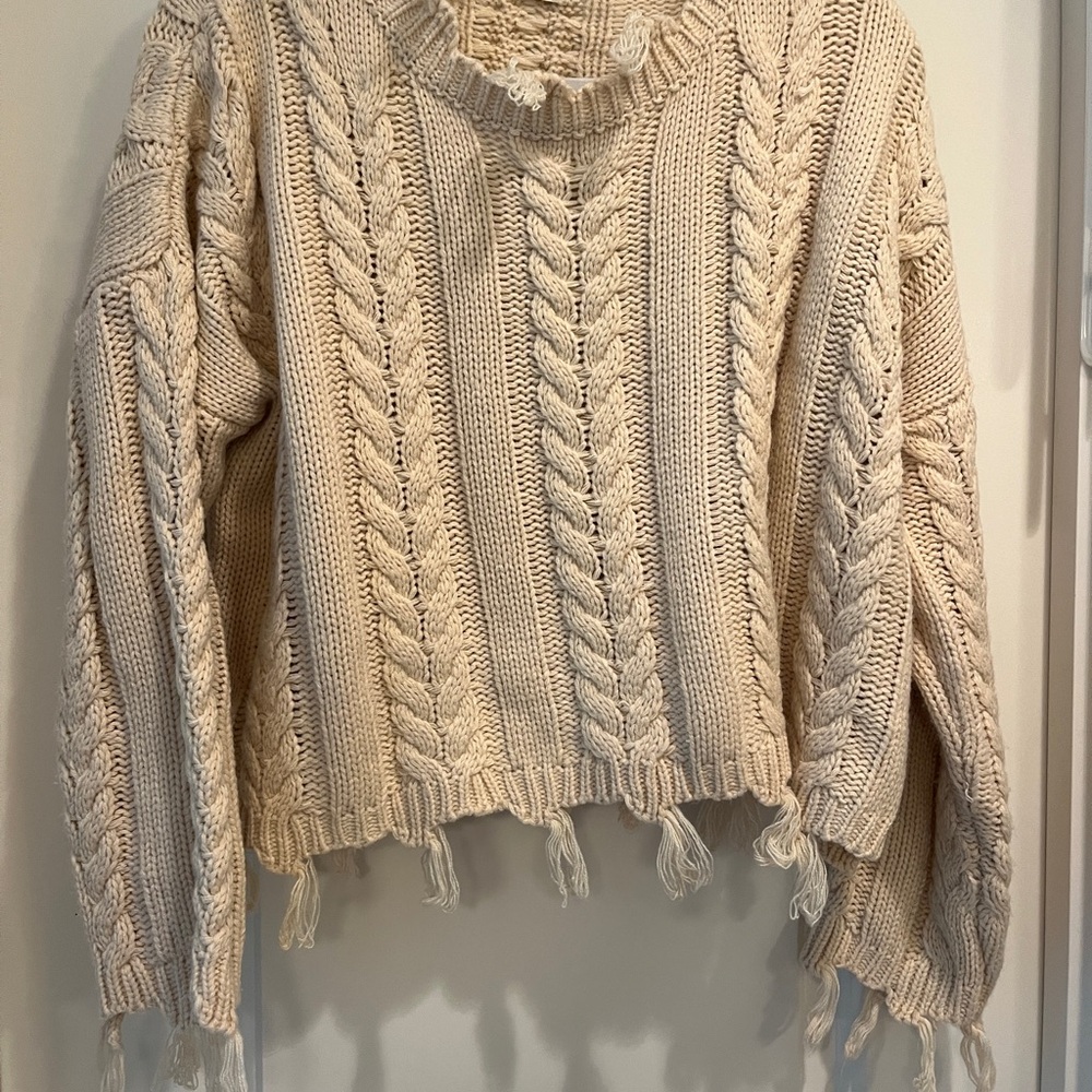 Cable Knit Cream Sweater
